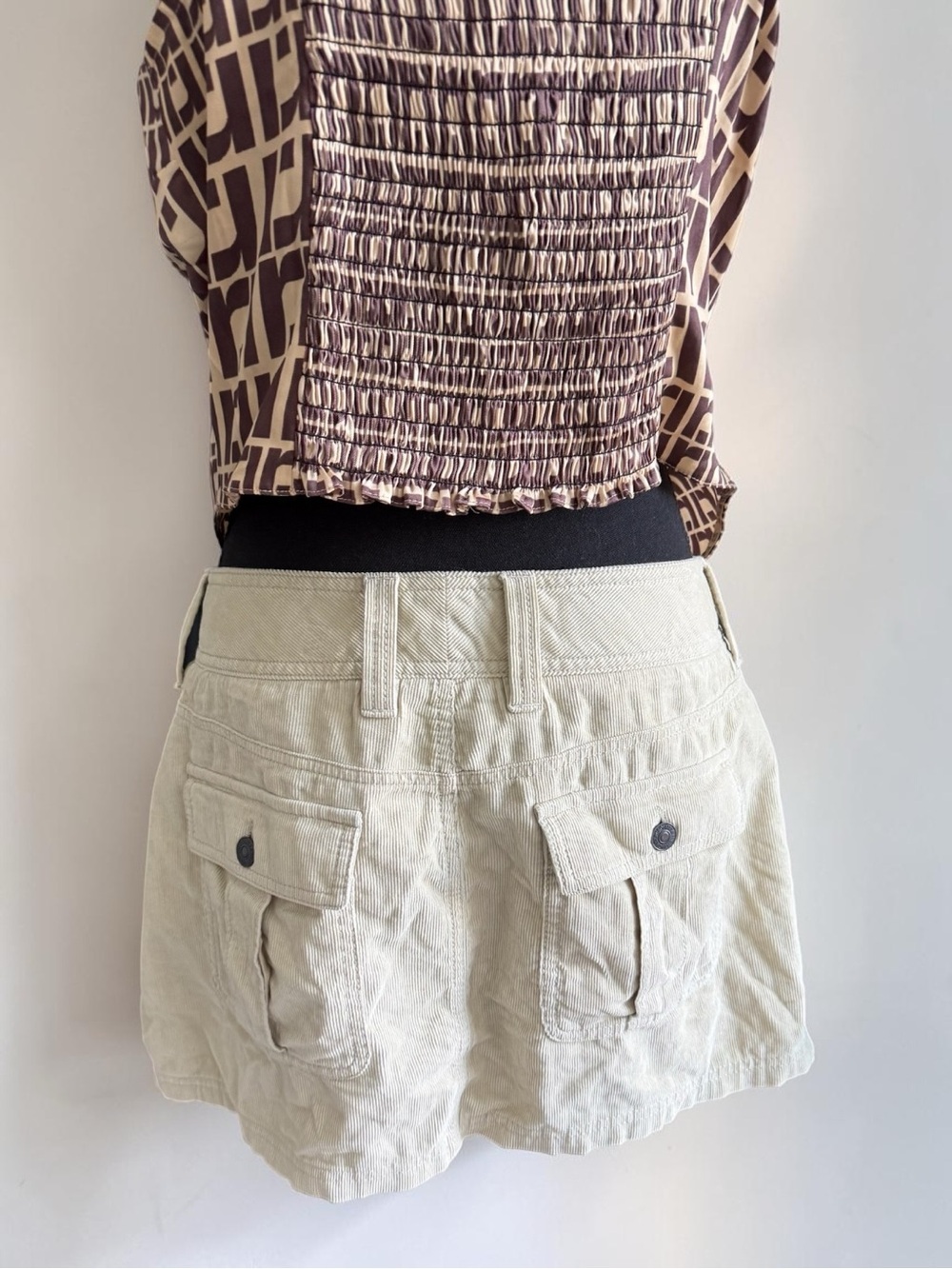 Abercrombie & Fitch Neutral Beige Corduroy Mini Skirt - Picture 5 of 15